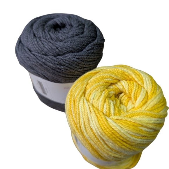 New Knit Picks Dishie Yarn Sunshine Multi Yellow Ash Gray 2 Pack New Set Worsted - Picture 4 of 4